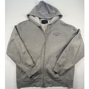 Abercrombie Fitch Gray Zip Up Hoodie AF 92 Logo Cotton Polyester Blend Mens L